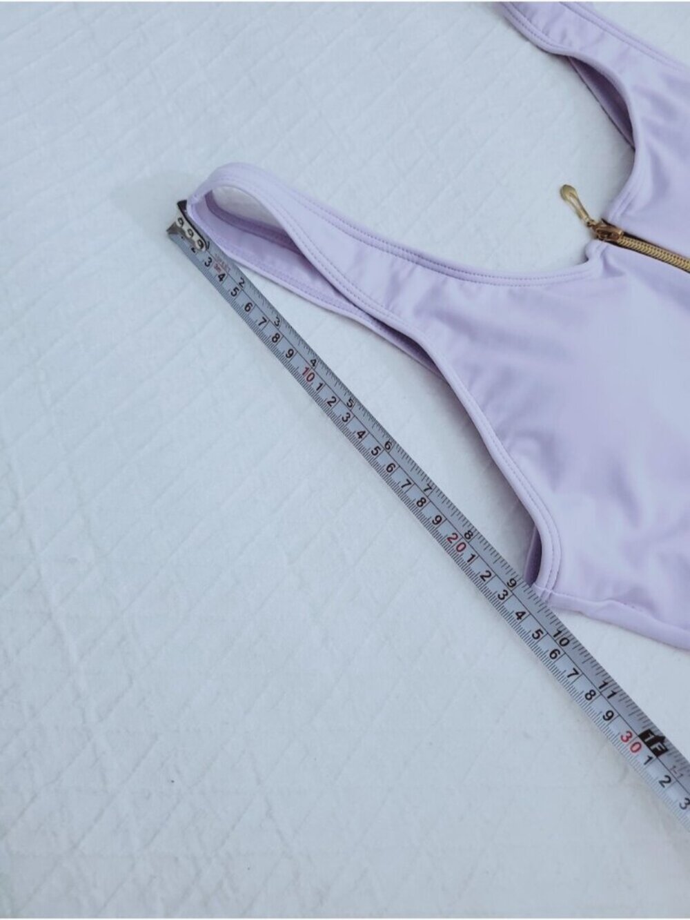 Cool Lilac Padded Cheeky High Cut Swimsuit with Zip Front - Picture 10 of 15
